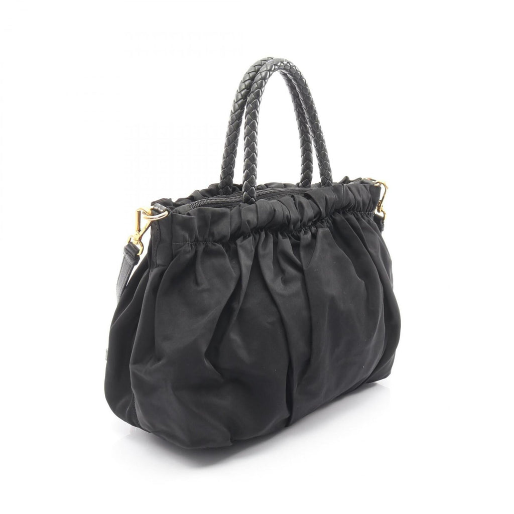 Prada Black Nylon Leather Handbag (Pre-Owned)