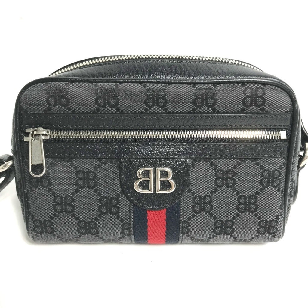 Gucci Black Canvas Leather Pochette Shoulder Bag (Pre-Owned)