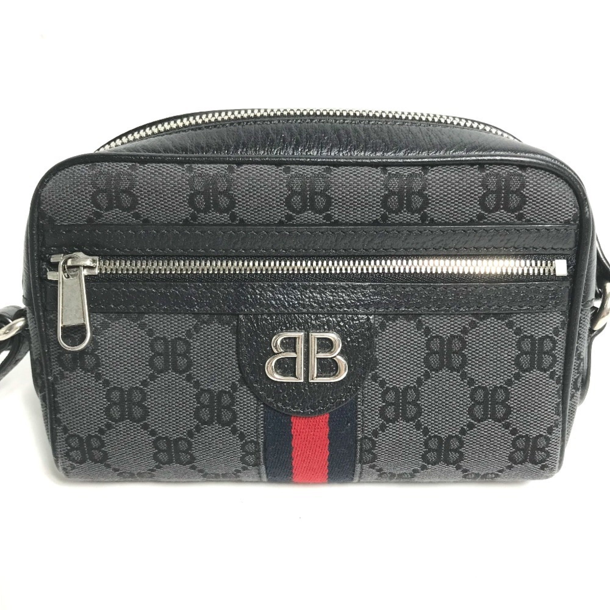 Gucci Black Canvas Leather Pochette Shoulder Bag (Pre-Owned)
