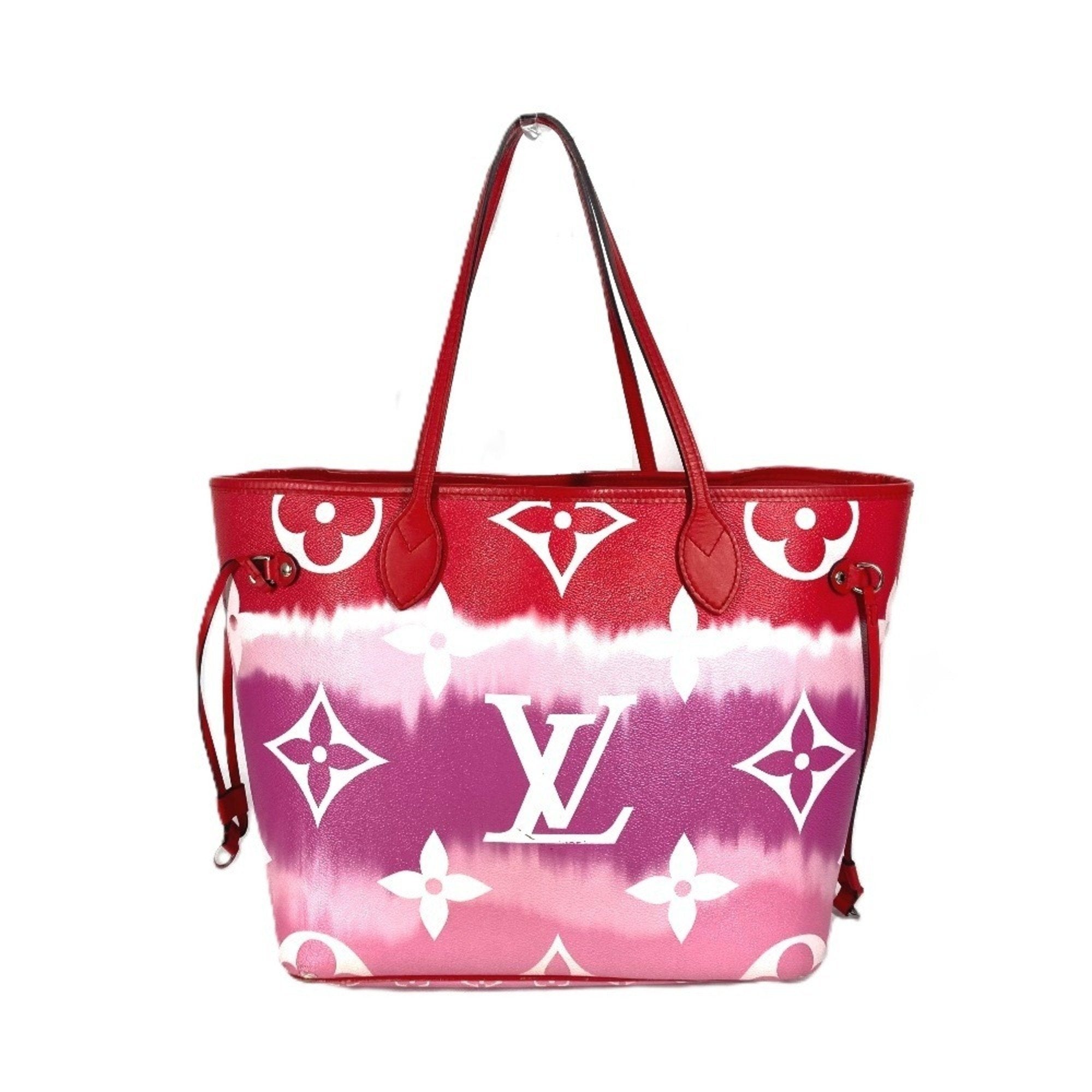 Louis Vuitton Pink Red Color Canvas Shoulder Bag Tote Bag (Pre-Owned)