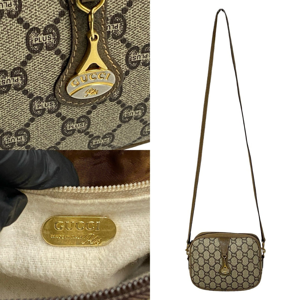 Gucci Brown Leather Pvc Pochette Shoulder Bag (Pre-Owned)