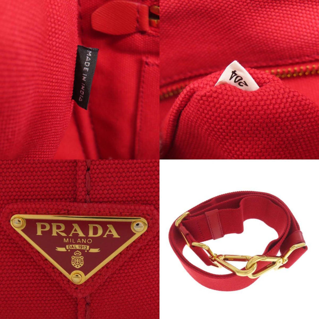 Prada Red Color Canapa Handbag (Pre-Owned)