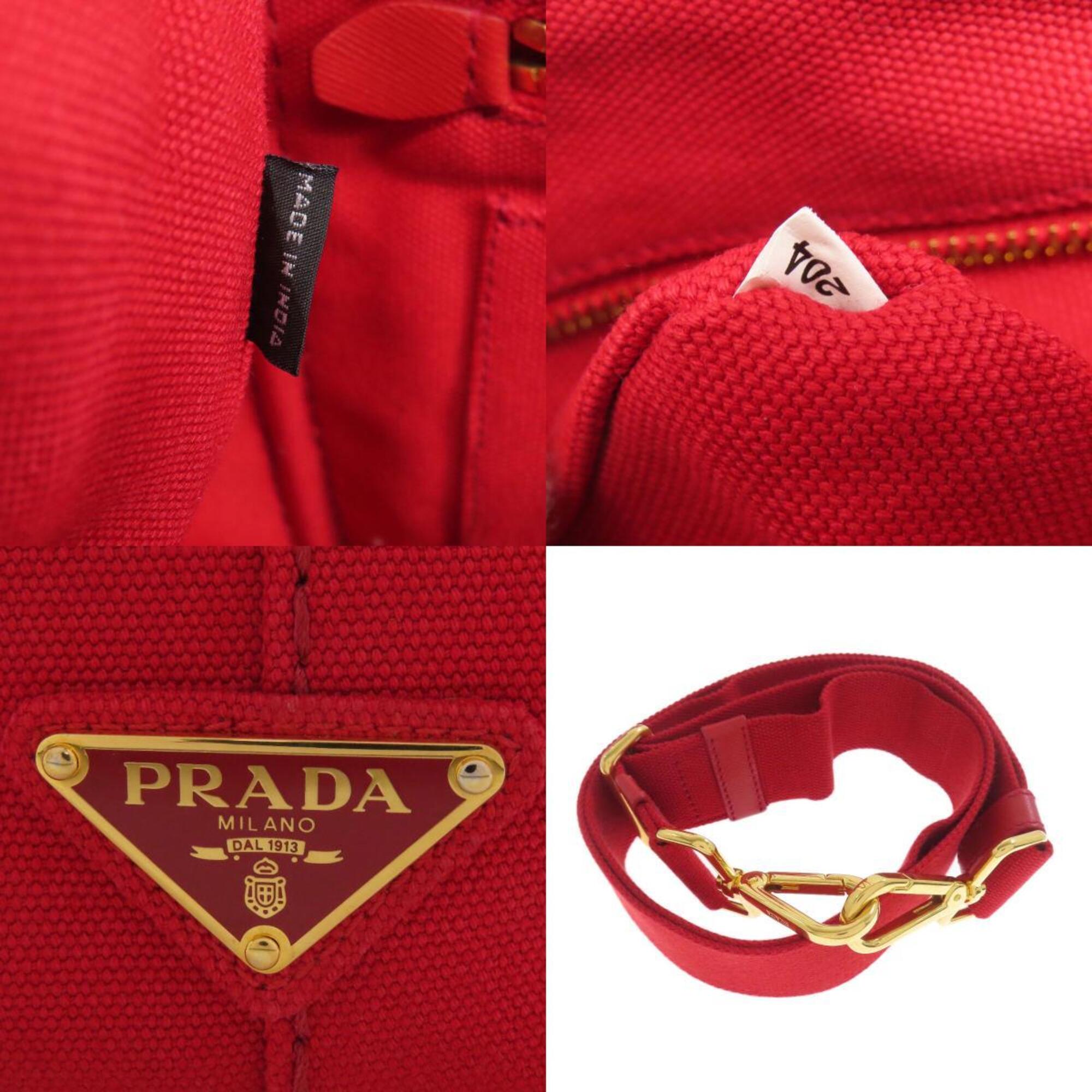 Prada Red Color Canapa Handbag (Pre-Owned)