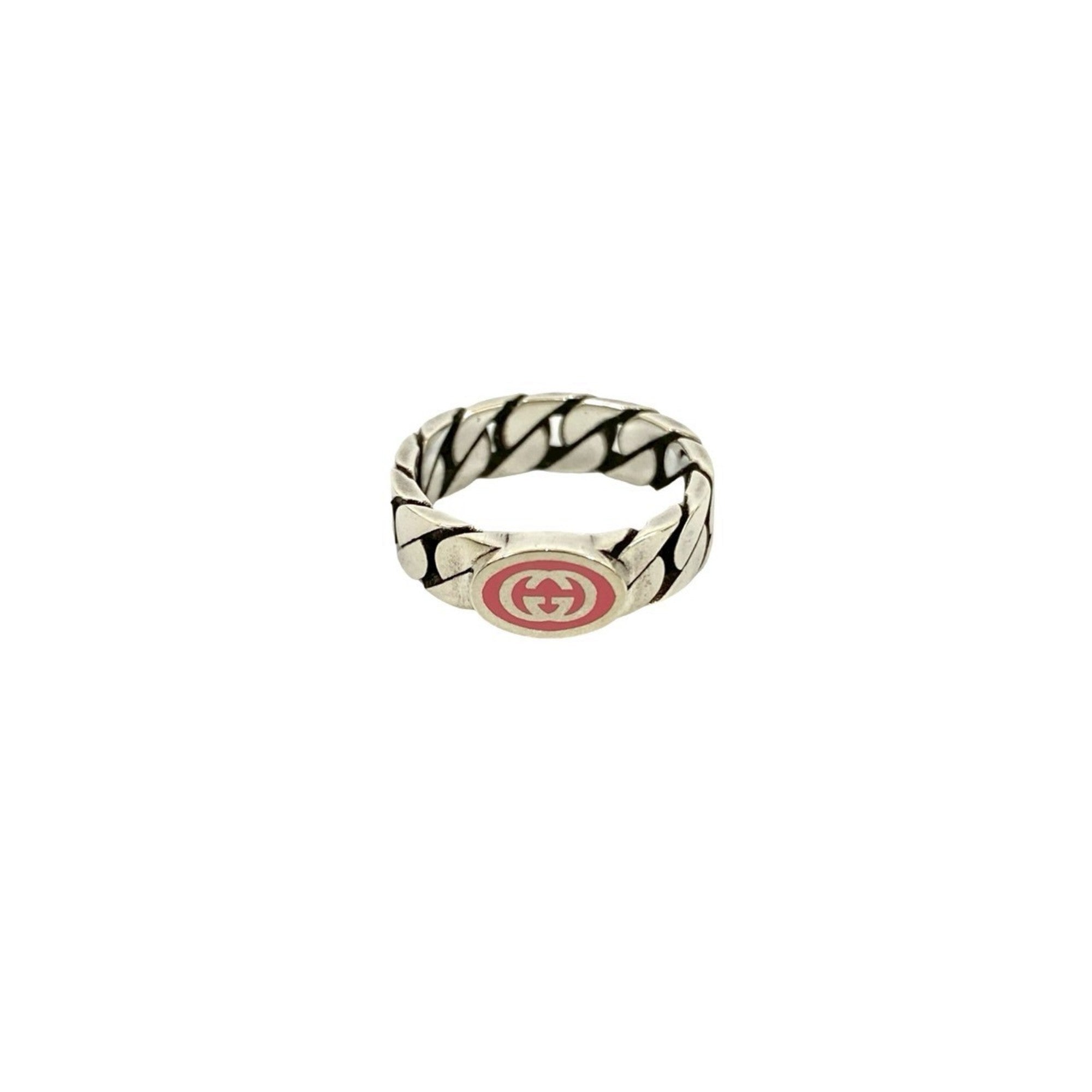 Gucci Silver Pink Silver 925 Band Ring (Pre-Owned)