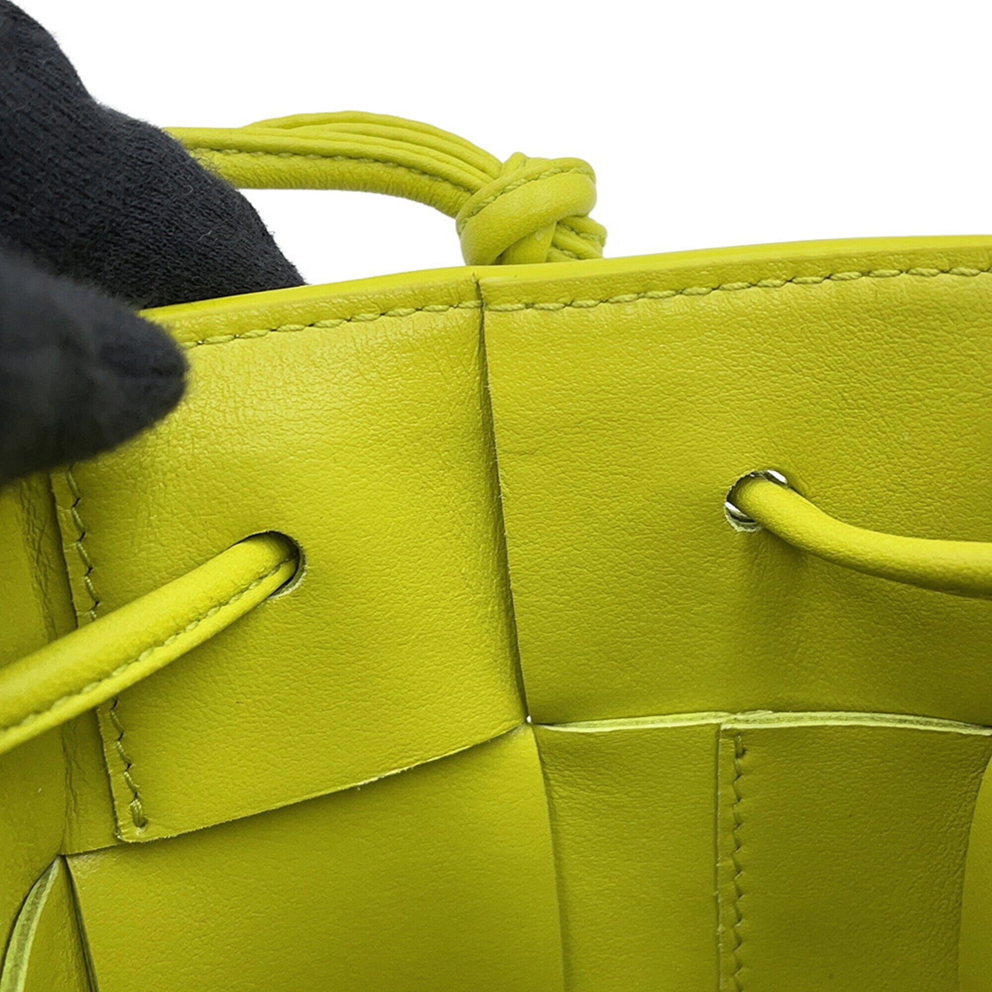 Bottega Veneta Yellow Leather Handbag Shoulder Bag (Pre-Owned)