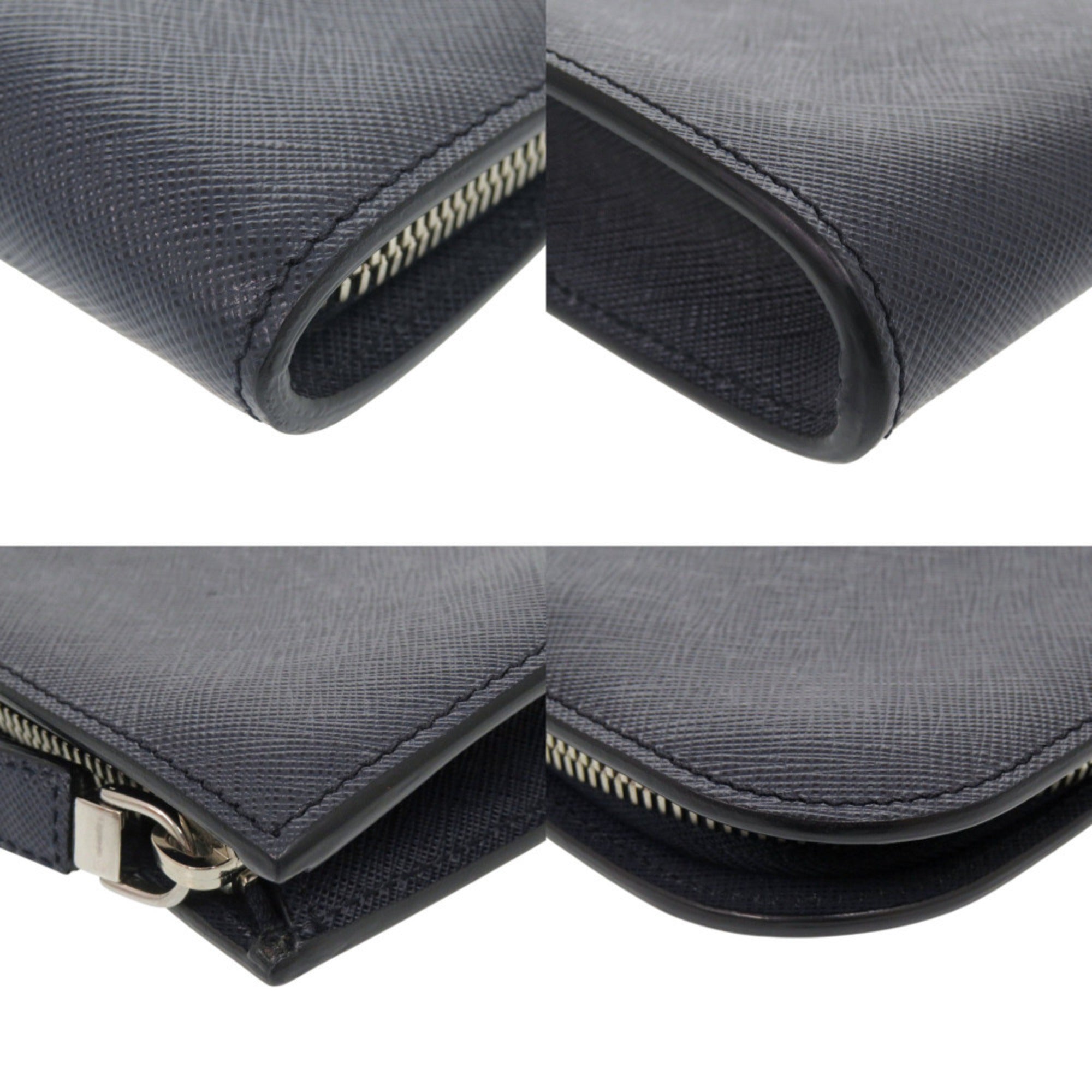 Prada Navy Leather Clutch Bag (Pre-Owned)