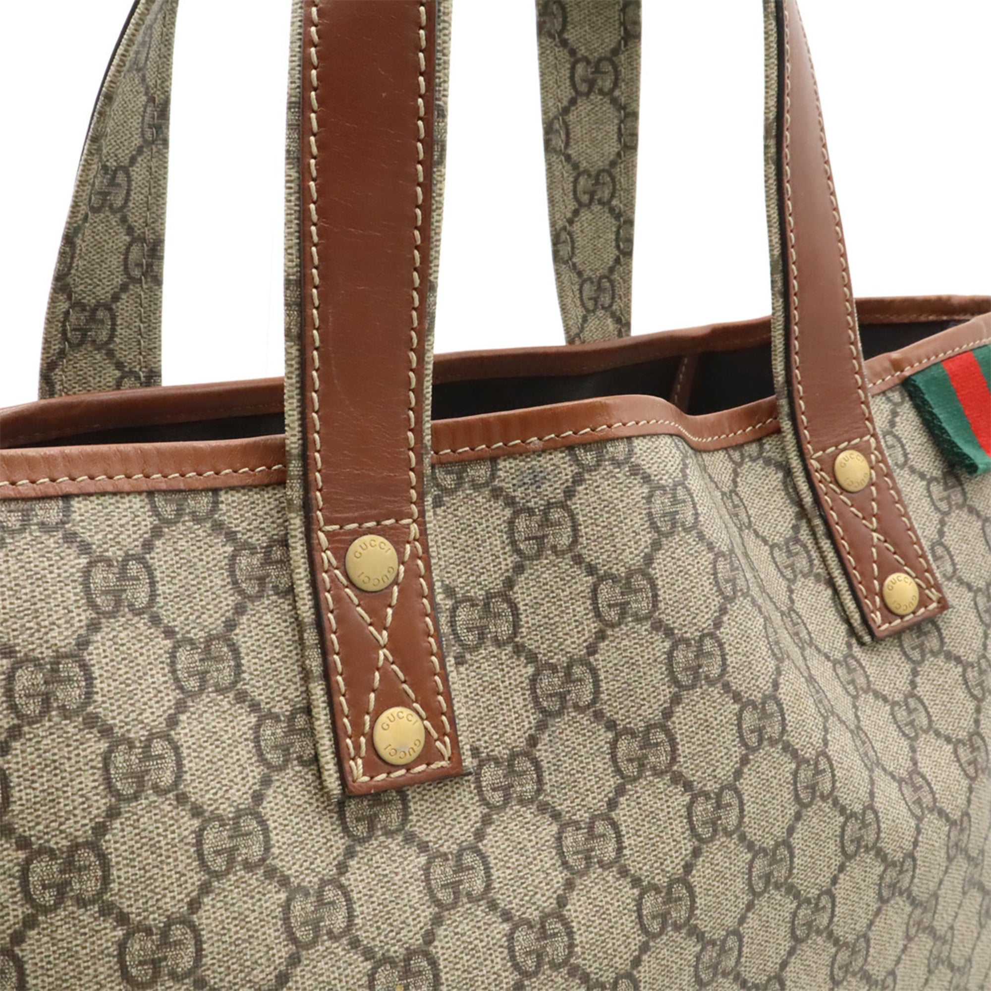 Gucci Beige Brown Gg Supreme Shoulder Bag Tote Bag (Pre-Owned)