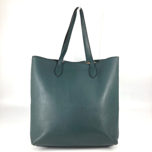 Burberry Blue Khaki Leather Shoulder Bag Tote Bag (Pre-Owned)