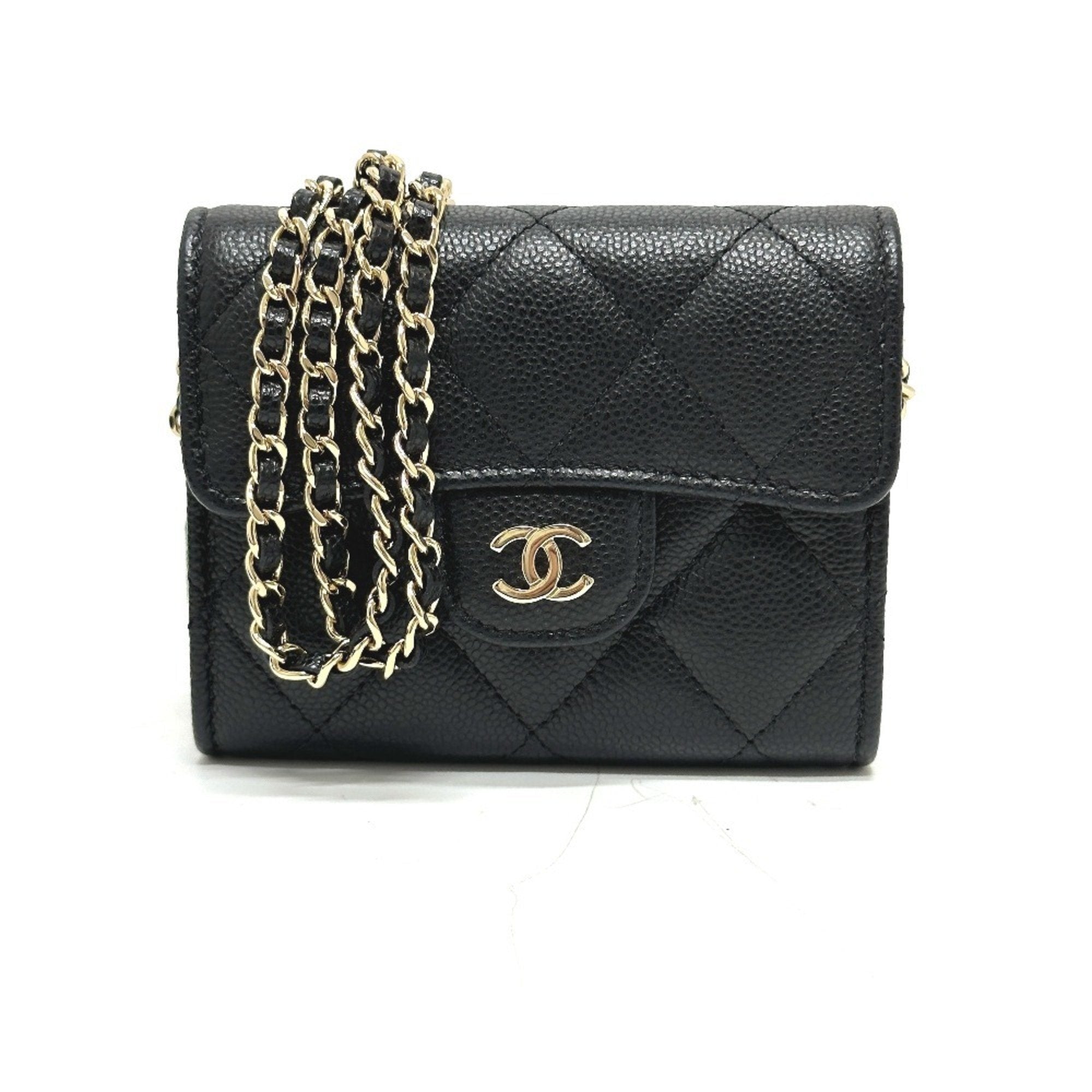 Chanel Black Grained Calfskin Coin Purse/Coin Case (Pre-Owned)