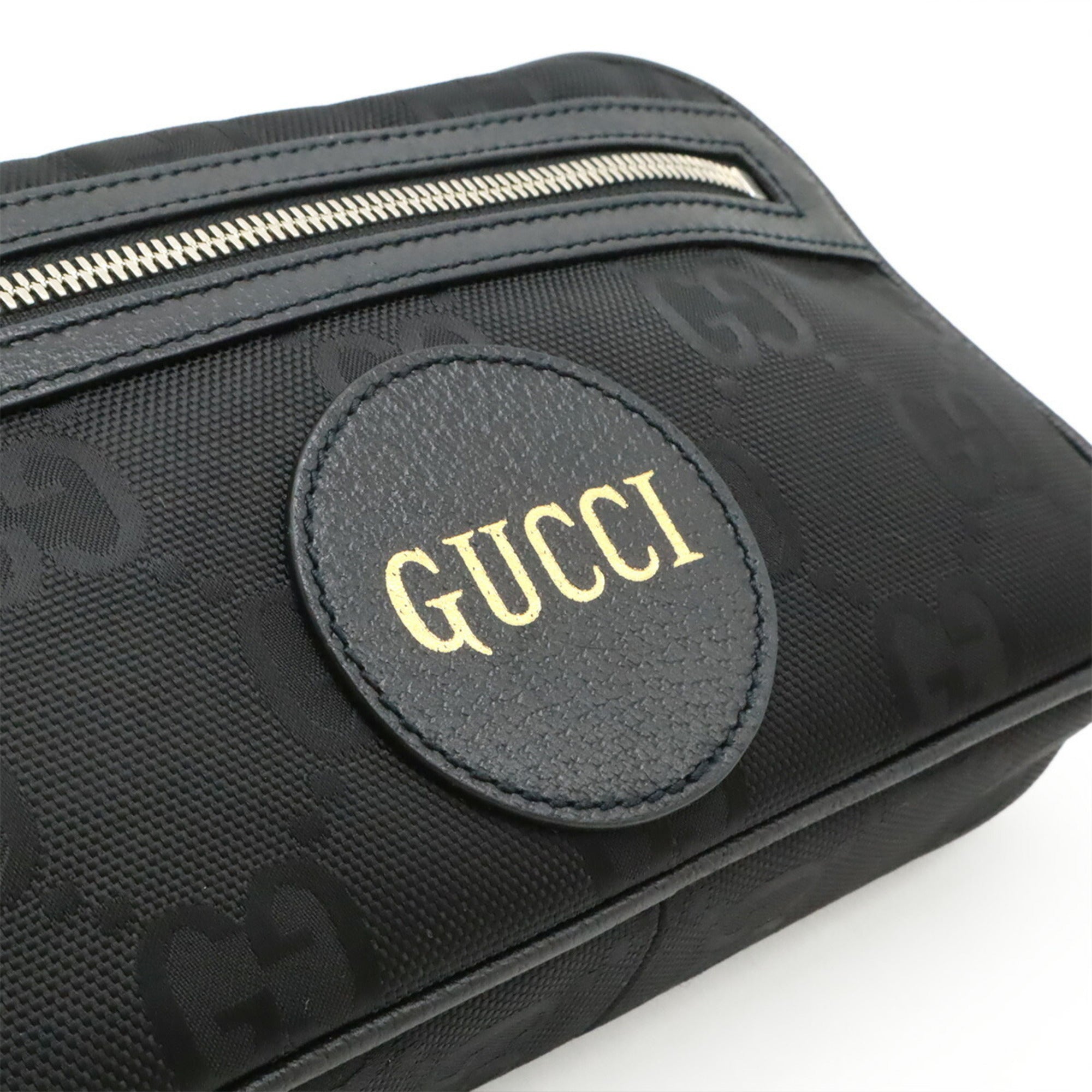 Gucci Black Nylon Canvas Leather Fanny Pack Sling Bag (Pre-Owned)