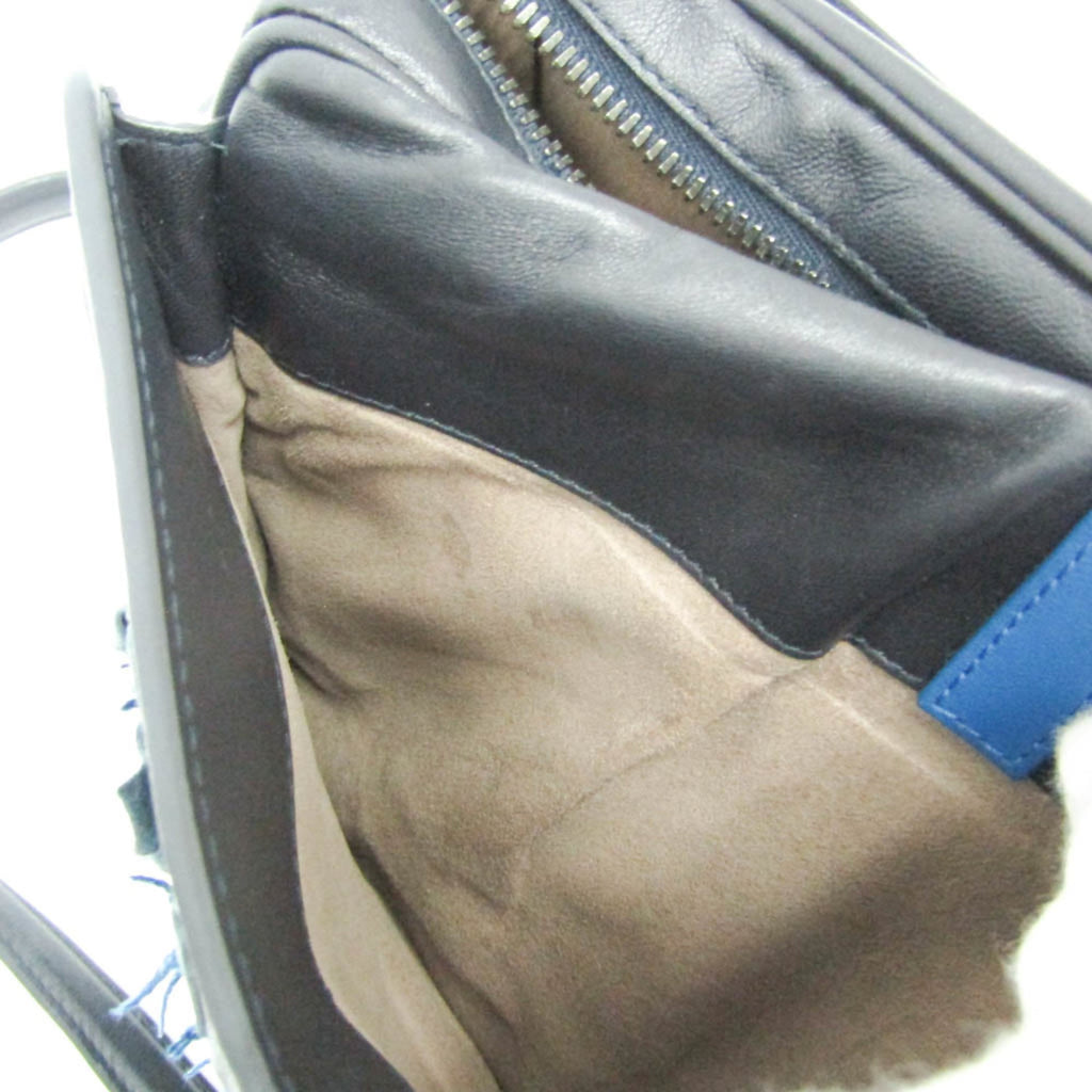Bottega Veneta Belt Flap Camera Bag Intrecciato Nappa Navy Leather Shoulder Bag Bag (Pre-Owned)