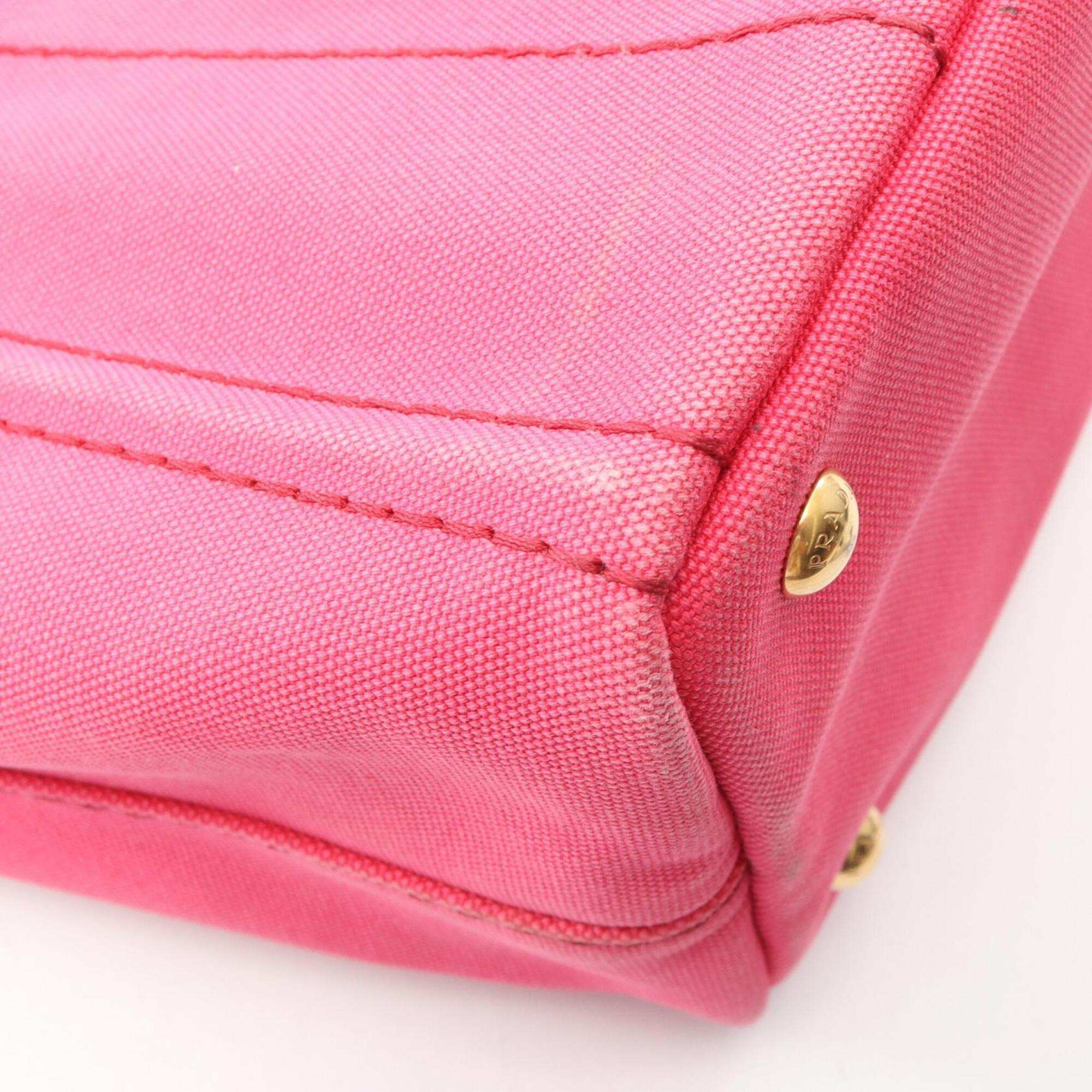 Prada Pink Canvas Handbag Tote Bag (Pre-Owned)