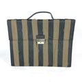 Fendi Black Brown Nylon Leather Briefcase Handbag Tote Bag (Pre-Owned)