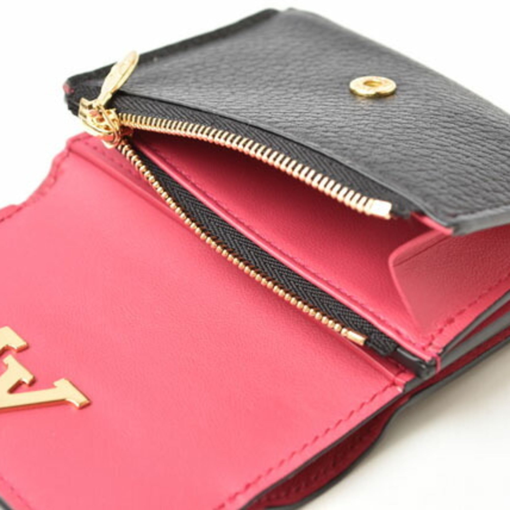 Louis Vuitton Taurillon Noir Leather Wallet (Tri-Fold) (Pre-Owned)
