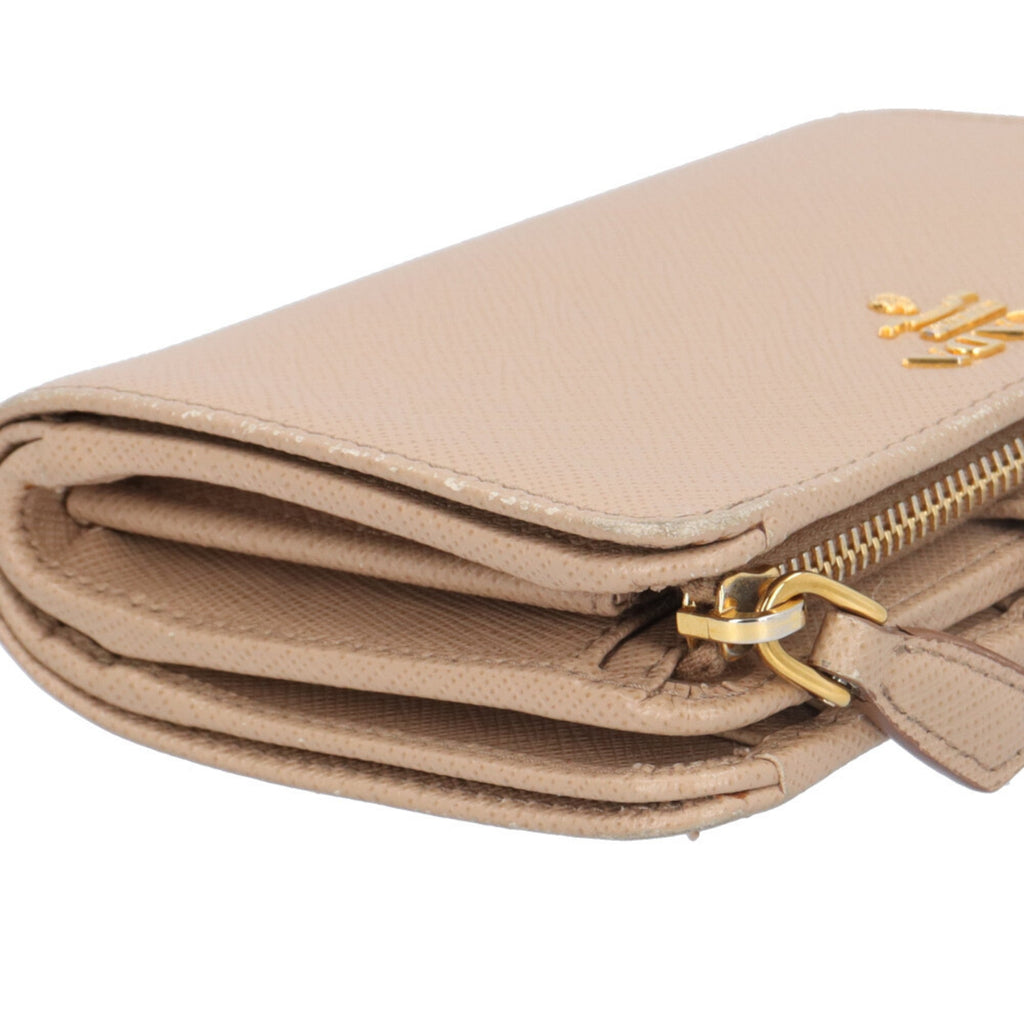 Prada Beige Leather Wallet (Bi-Fold) (Pre-Owned)