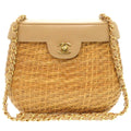Chanel Beige Straw Leather Shoulder Bag (Pre-Owned)