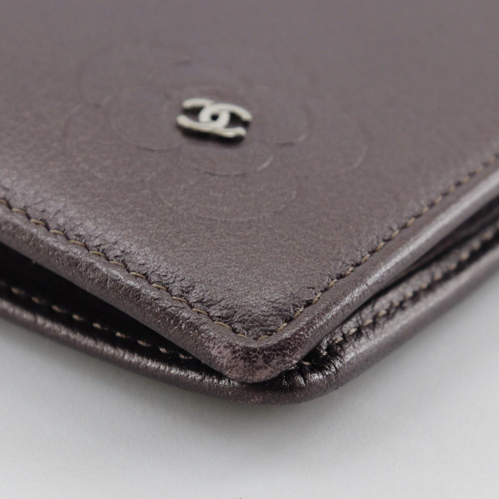 Chanel Metallic Purple Leather Long Wallet (Bi-Fold) (Pre-Owned)