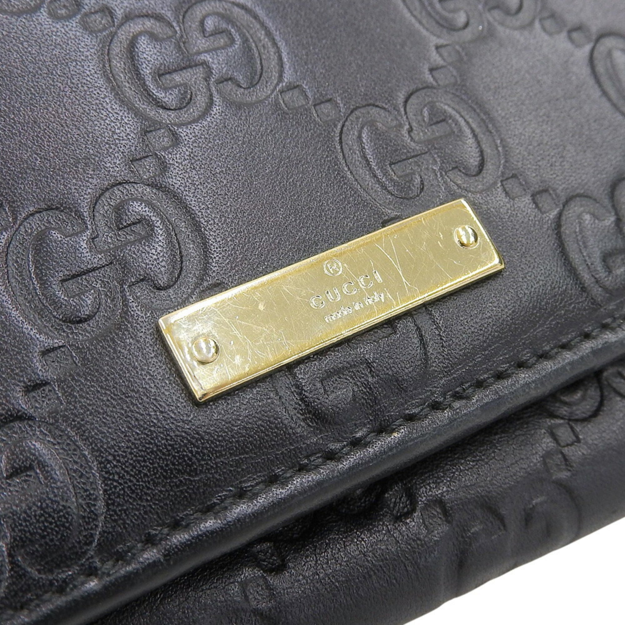 Gucci Black Leather Chain/Shoulder Wallet (Pre-Owned)