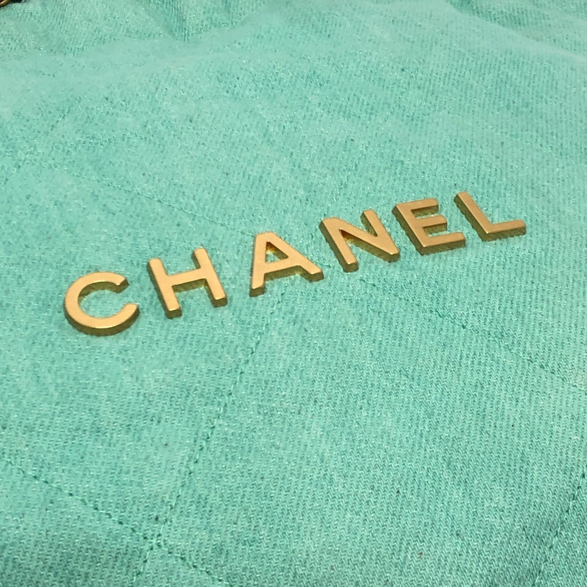 Chanel Matelasse Green Turquoise Denim Handbag Shoulder Bag (Pre-Owned)