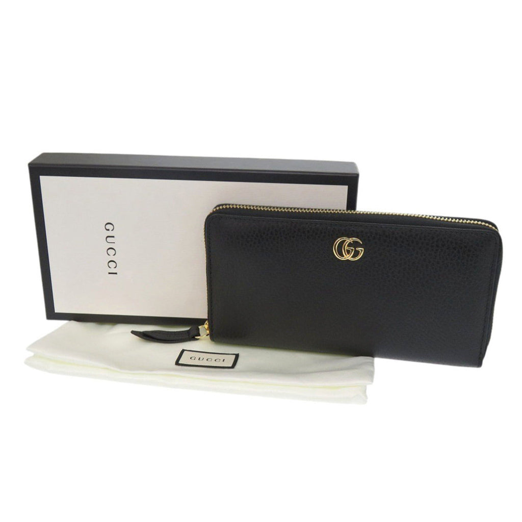 Gucci Black Leather Long Wallet (Bi-Fold) (Pre-Owned)