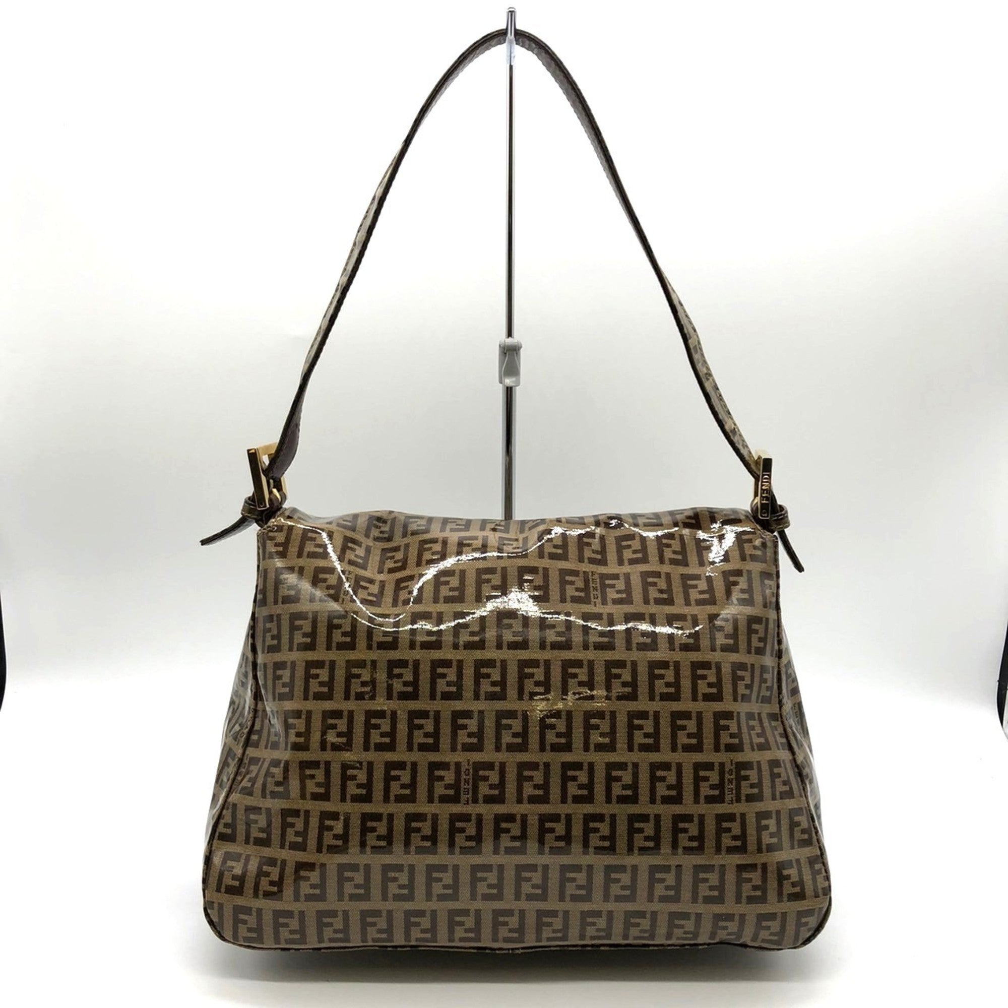 Fendi Zucchino Brown Nylon Shoulder Bag (Pre-Owned)