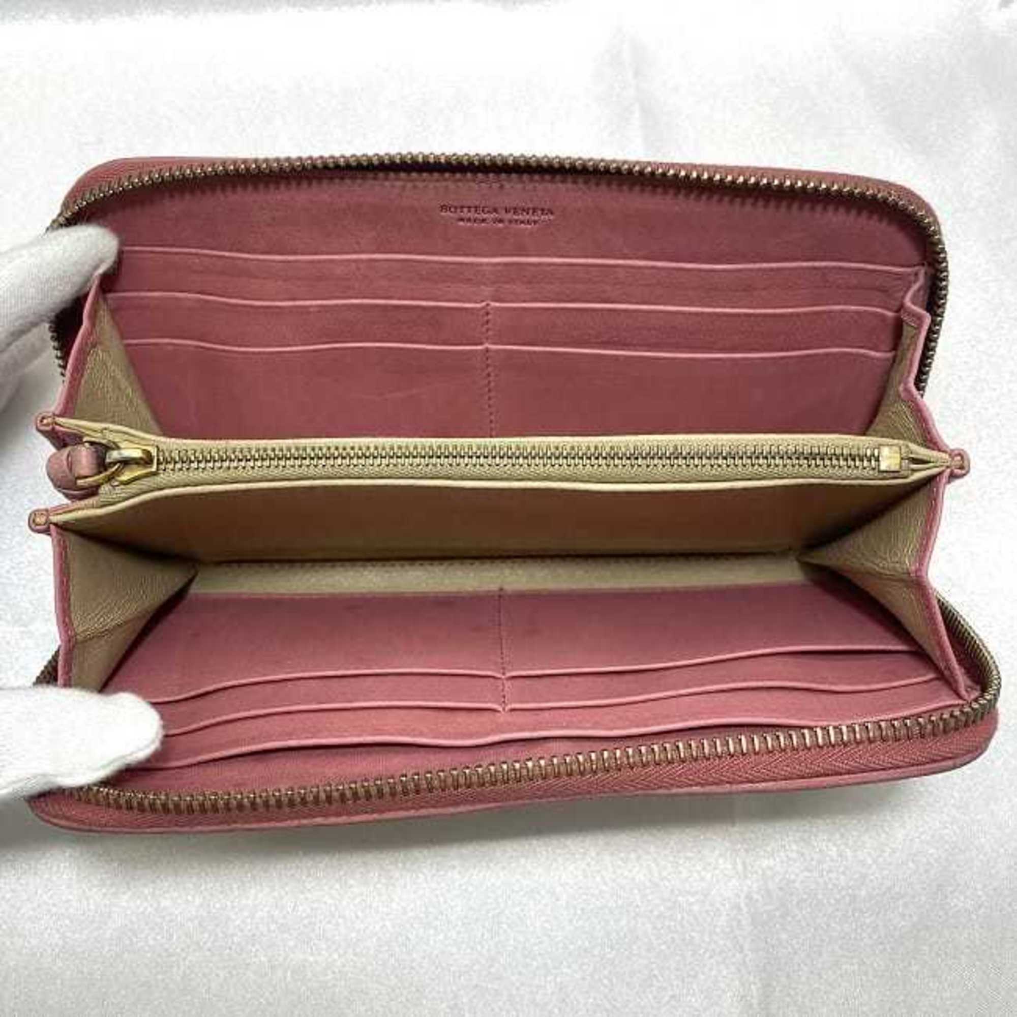 Bottega Veneta Pink Leather Long Wallet (Bi-Fold) (Pre-Owned)