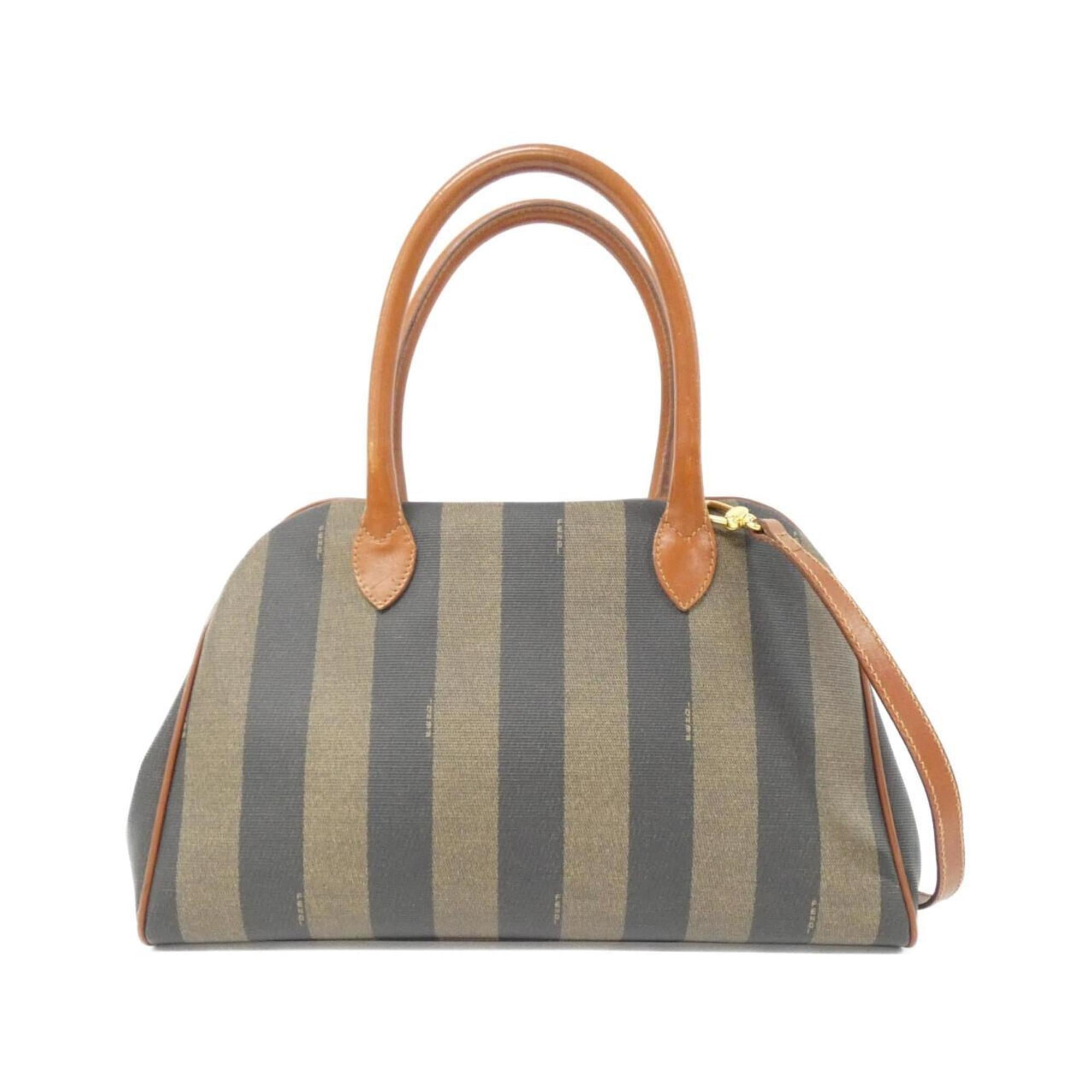 Fendi Brown Coated Canvas Handbag (Pre-Owned)