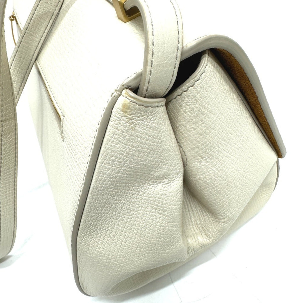 Bottega Veneta Ivory White Leather Shoulder Bag (Pre-Owned)