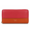 Gucci Bamboo Orange Pink Leather Long Wallet (Bi-Fold) (Pre-Owned)