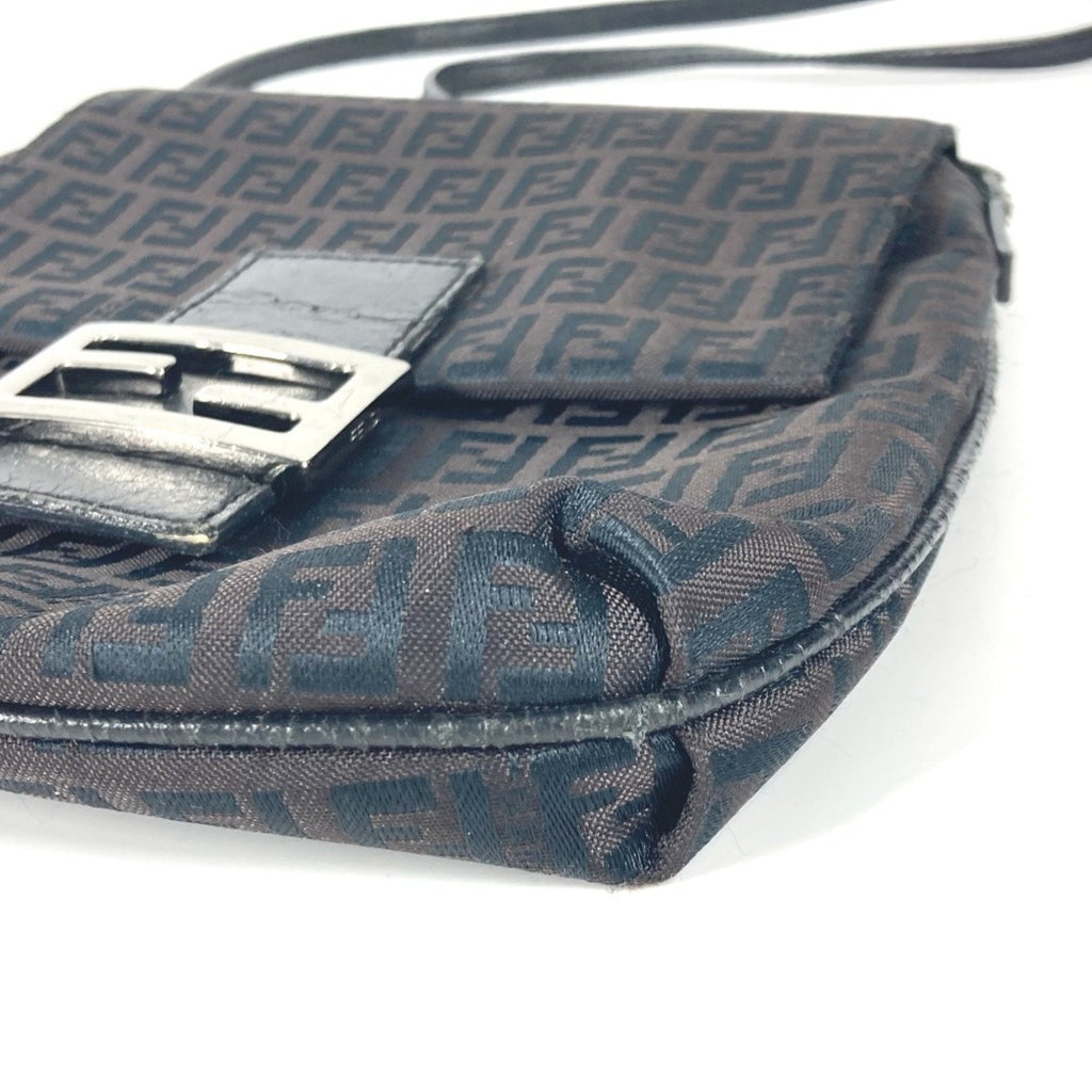 Fendi Black Canvas Leather Pochette Shoulder Bag (Pre-Owned)