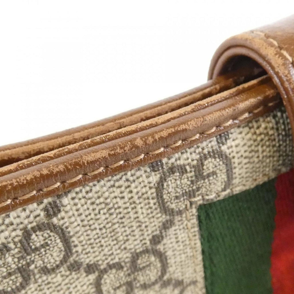 Gucci Beige Brown Gg Supreme Leather Shoulder Bag (Pre-Owned)