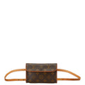 Louis Vuitton Brown Pvc Leather Pochette Sling Bag (Pre-Owned)