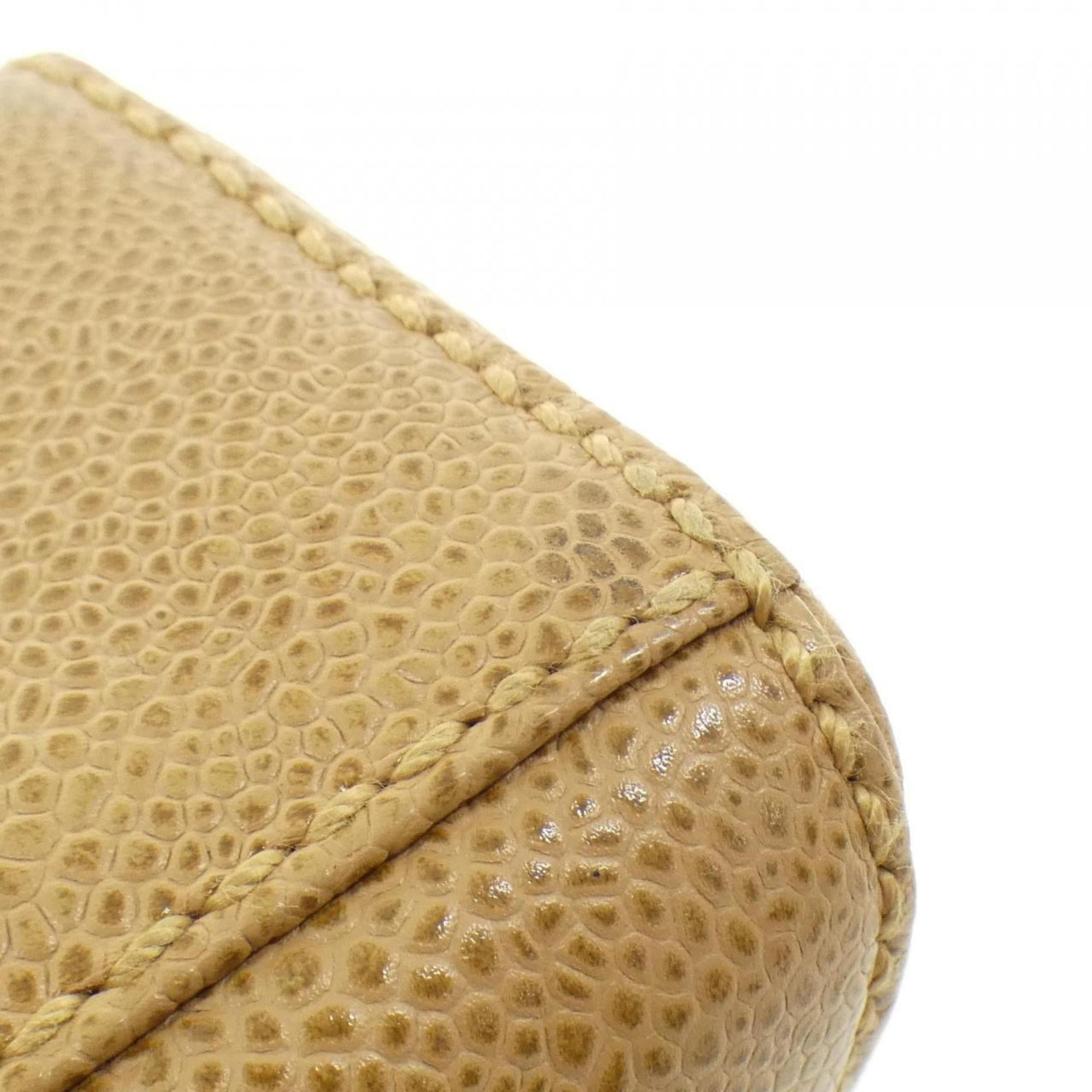 Chanel Beige Grained Calfskin Shoulder Bag (Pre-Owned)