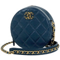 Chanel Blue Leather Shoulder Bag (Pre-Owned)