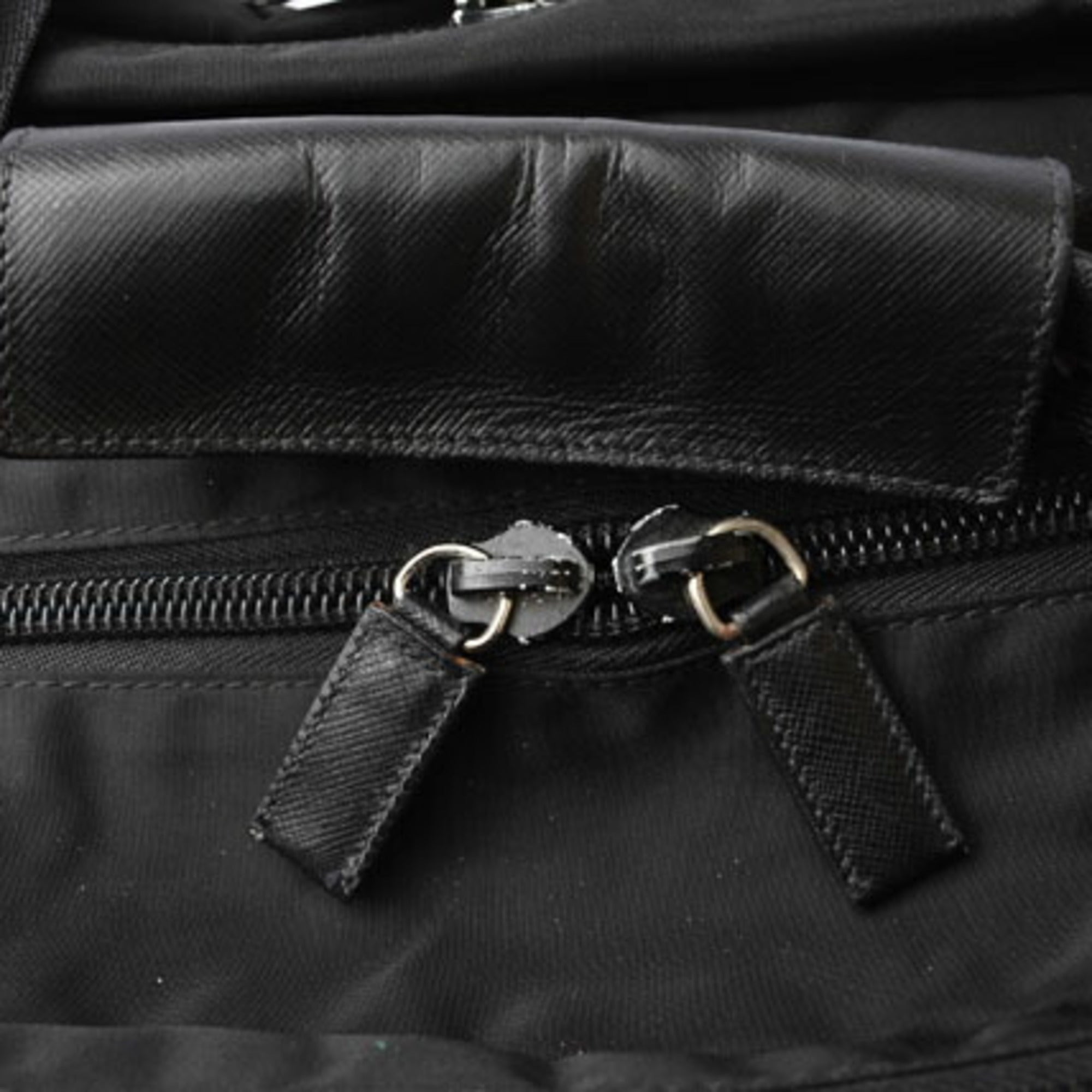 Prada Black Nero Nylon Boston Bag Shoulder Bag (Pre-Owned)