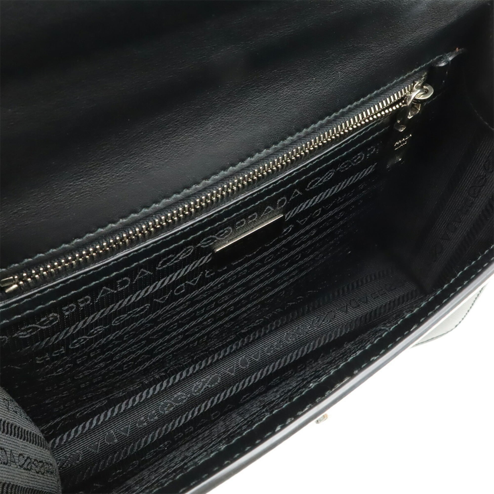 Prada Black Nero Leather Clutch Bag Shoulder Bag (Pre-Owned)