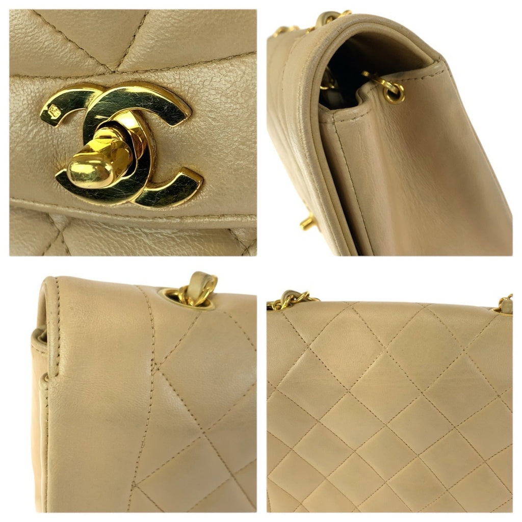 Chanel Matelasse Beige Leather Shoulder Bag (Pre-Owned)