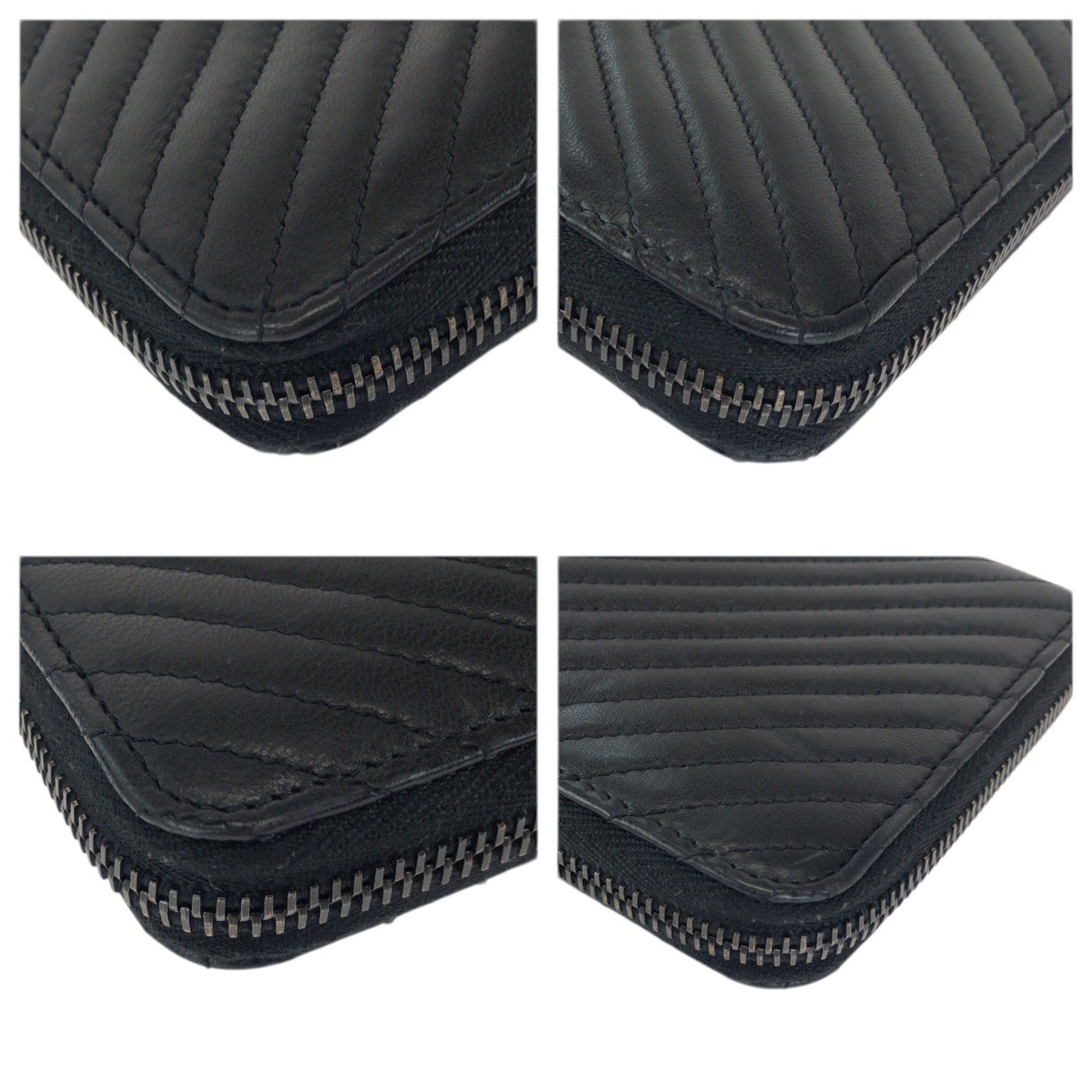 Chanel Black Leather Long Wallet (Bi-Fold) (Pre-Owned)