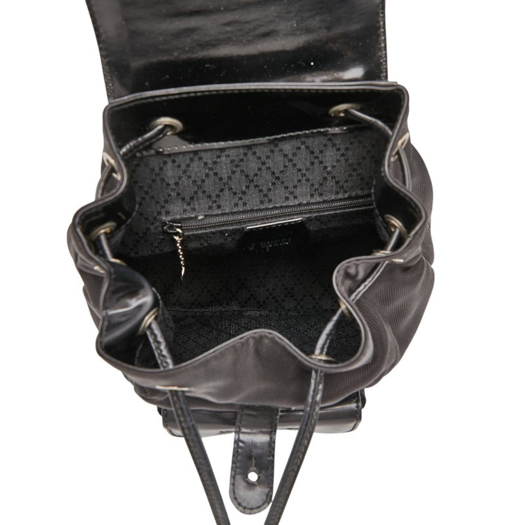 Gucci Black Nylon Leather Backpack (Pre-Owned)