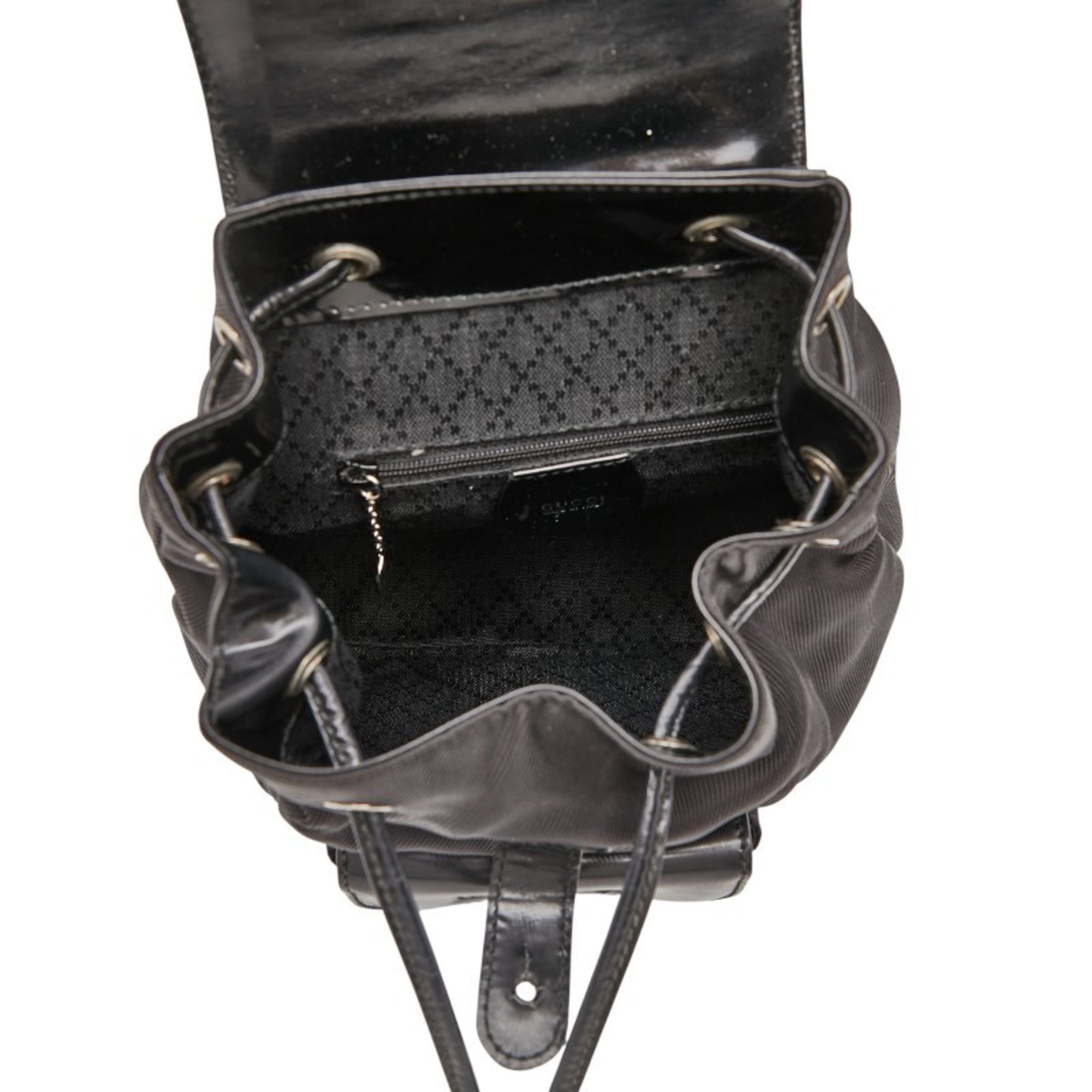 Gucci Black Nylon Leather Backpack (Pre-Owned)