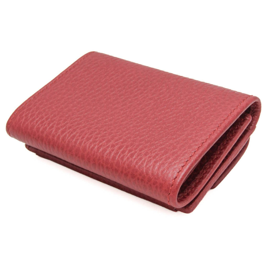 Gucci Red Color Leather Wallet (Tri-Fold) (Pre-Owned)