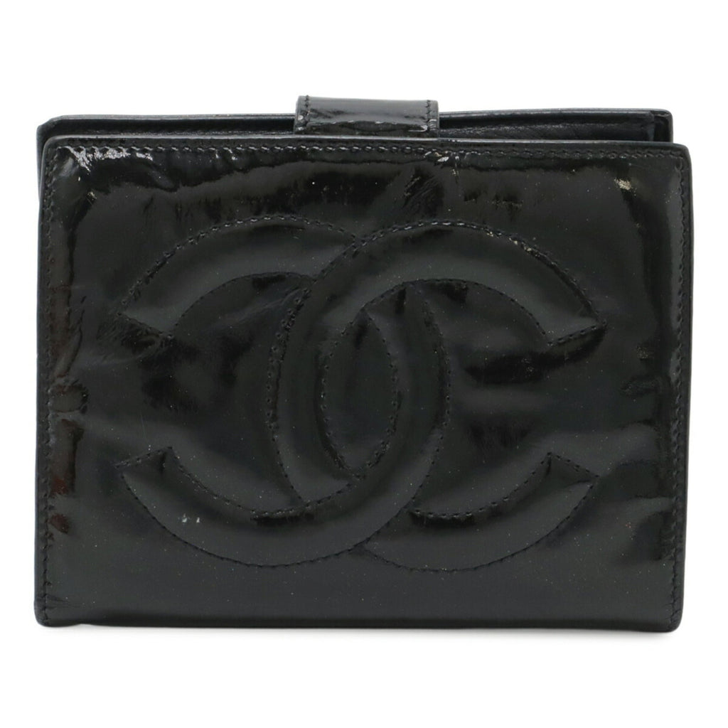 Chanel Black Patent Leather Wallet (Bi-Fold) (Pre-Owned)