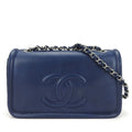 Chanel Matelasse Navy Grained Calfskin Shoulder Bag (Pre-Owned)