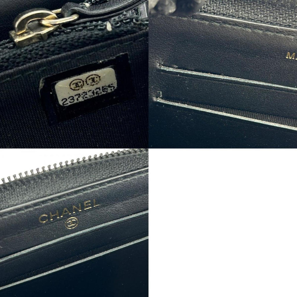 Chanel Black Grained Calfskin Coin Purse/Coin Case (Pre-Owned)