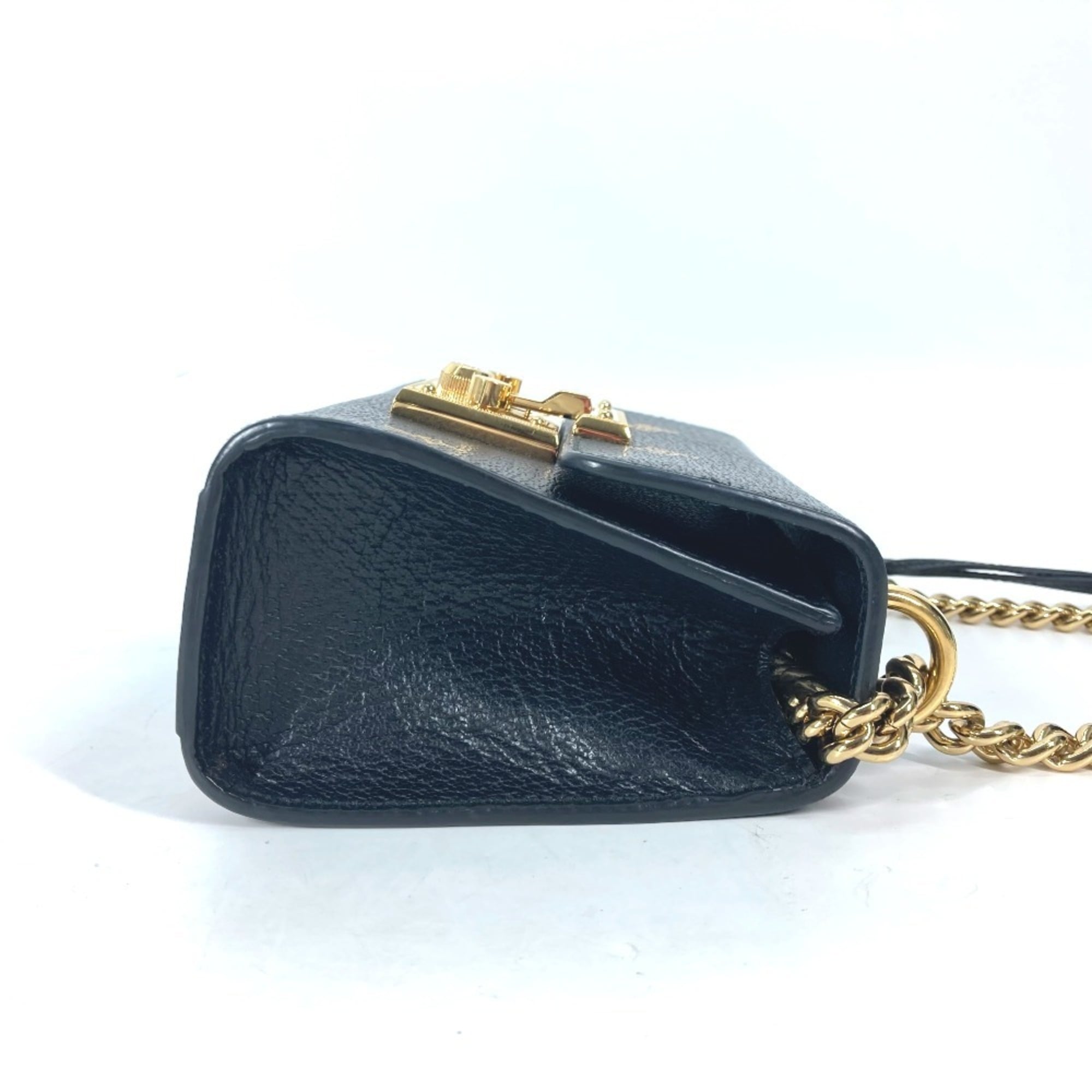 Gucci Black Gold Leather Pochette Shoulder Bag (Pre-Owned)