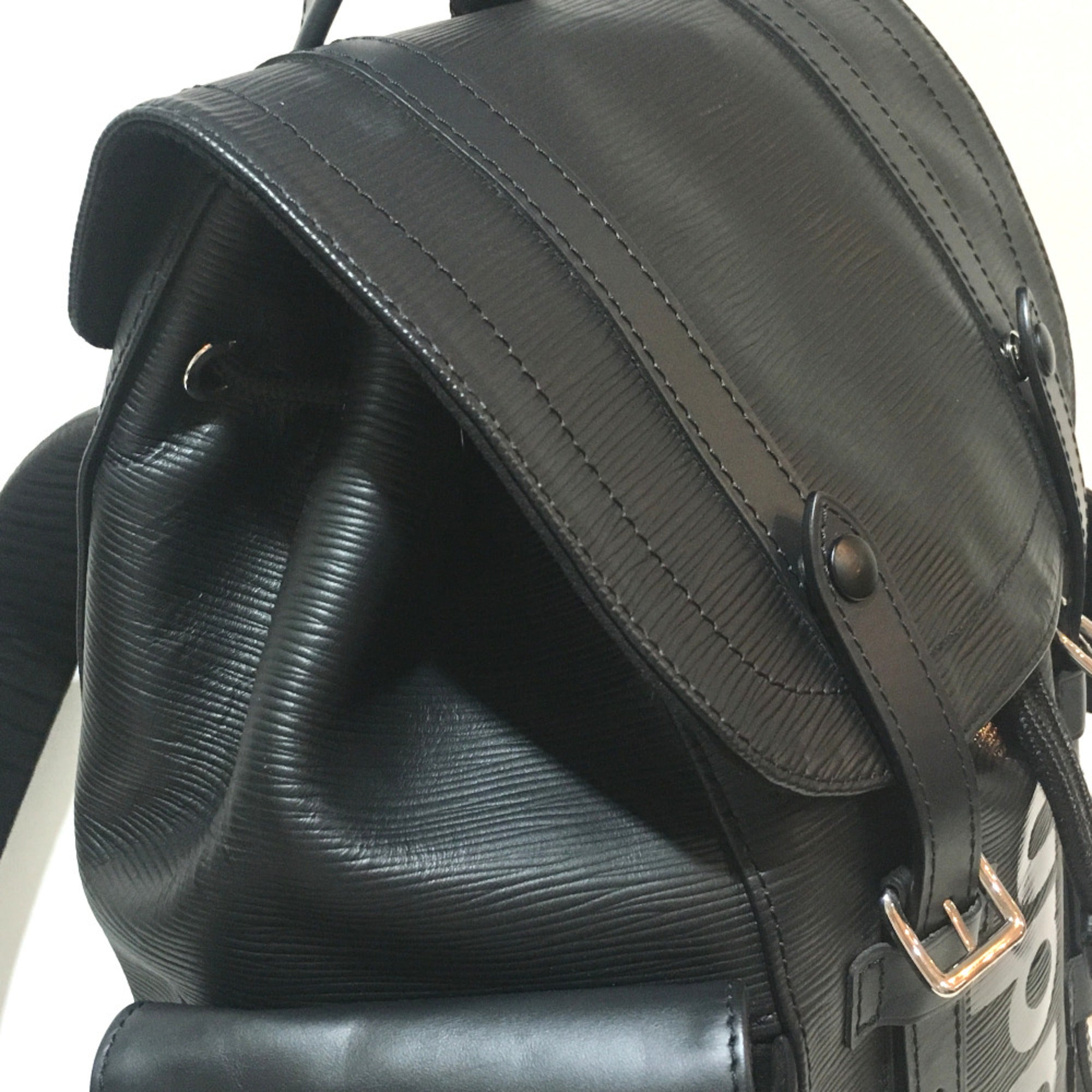 Louis Vuitton Black Leather Backpack (Pre-Owned)