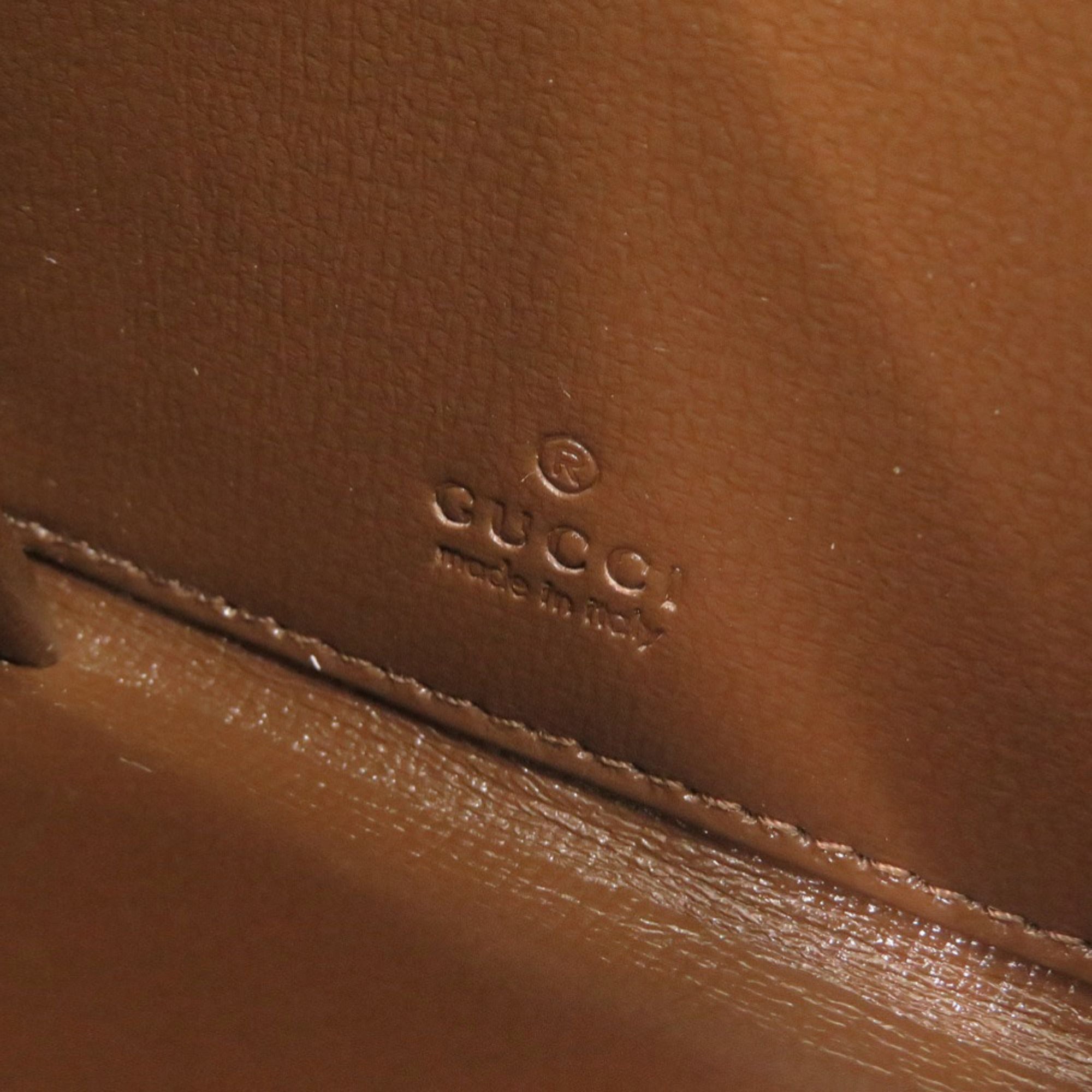Gucci Beige Brown Gg Canvas Leather Long Wallet (Bi-Fold) (Pre-Owned)