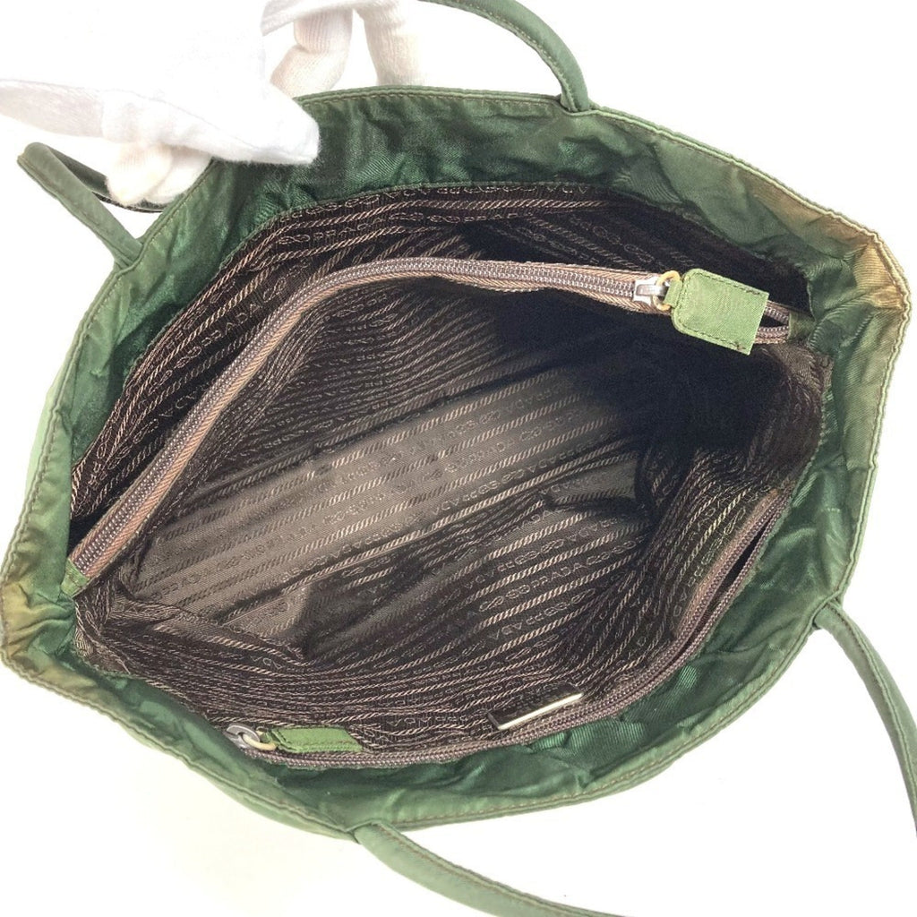 Prada Khaki Nylon Shoulder Bag Tote Bag (Pre-Owned)