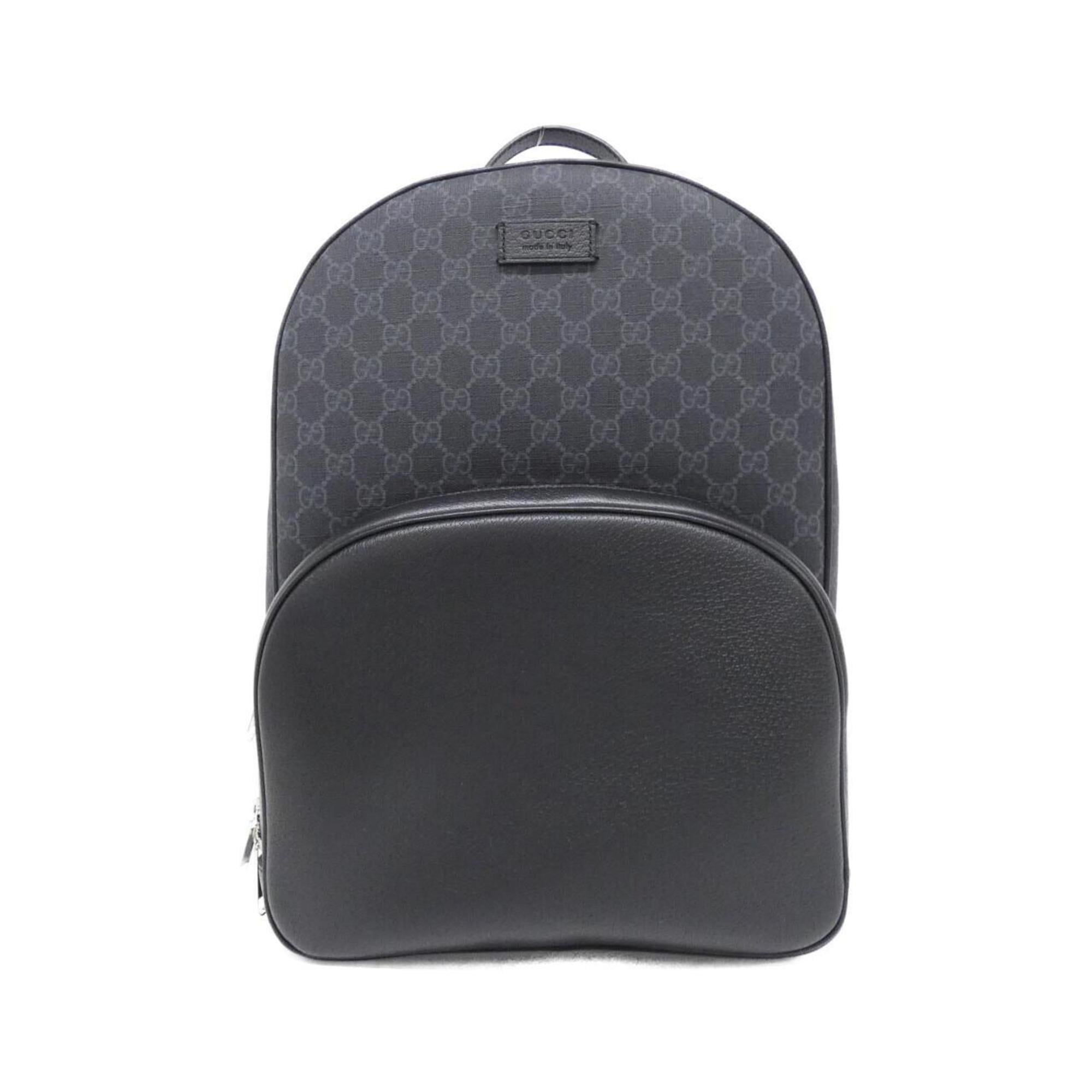 Gucci Black Gg Supreme Leather Backpack (Pre-Owned)