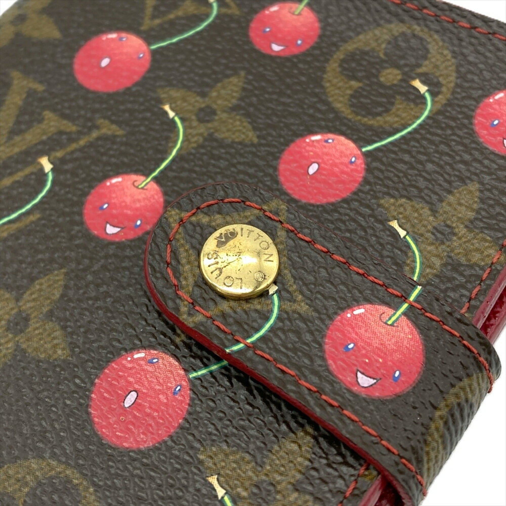 Louis Vuitton Brown Monogram Cherry Leather Wallet (Bi-Fold) (Pre-Owned)